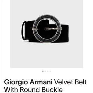 nwt GIORGIO ARMANI Black Velvet Leather High-Waist Belt, ITALY size S